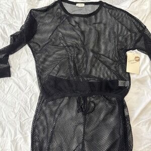 NWT Large 🖤 Free Kisses Black Fishnet Matching Set | Festival Rave Edgy